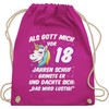 Shirtracer - Gym Bag Backpack - 18th Birthday - Als Gott mich vor 18 Jahre ago schuf er grinne - Einhorn Kopf, 04 Fuchsia