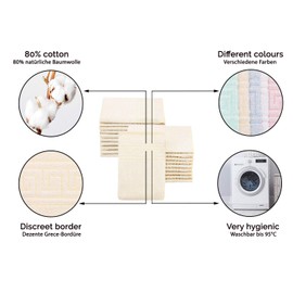 ZOLLNER Set of 20 Wash Mitts 16 x 22 cm Cotton Mix 340 g/m² Yellow