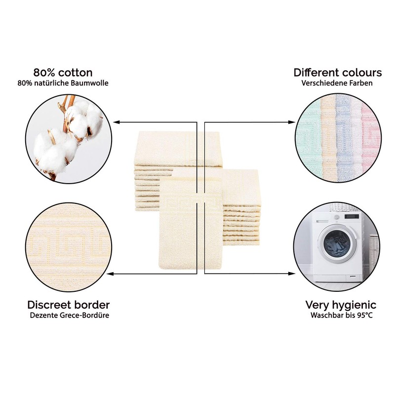 ZOLLNER Set of 20 Wash Mitts 16 x 22 cm