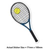 Medium 100mm 'Tennis Racket & Ball ' Permanent Sticker Decal