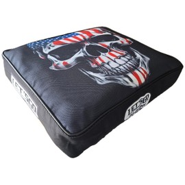 Cornhole Rolling cart seat Cushion. The ZUCUSHY Easily attaches/detaches in Seconds. Ice Skating, disc Golf, Zuca Compatible (Skull Design)