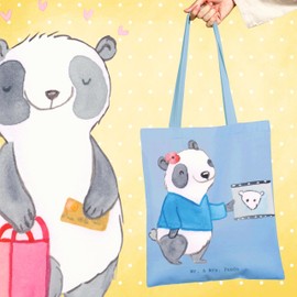 Mr. & Mrs. Panda Carry Bag Radiology Assistant Heart - Gift, Colleague, Shoulder Bag, Thank You, Company, Bag, Employee, Laptop Bag, Jute Bag, Shopper, blue, Hand Drawn