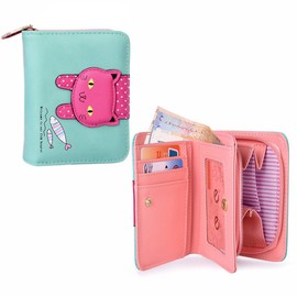 Cisixin Women's / Girls' Purse, Small Cat Decoration Purse (Light Green), light green