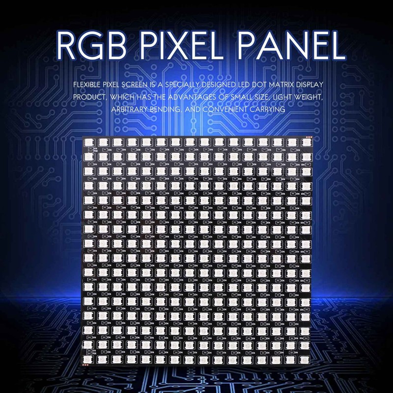 Ahvqevn WS2812B LED RGB Flexible Pixel Panel 16X16 Individually Addressable