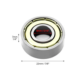 QWORK® 40 Packs 608zz ball bearing, Longboard Roller Skate Bearing, for skateboards, scooters, inline skates, 8mm x 22mm x 7mm