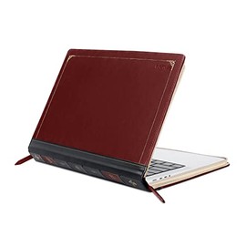 MOSISO Compatible with MacBook Pro 14 inch Case 2021 2022 Release A2442 M1 Pro/M1 Max Touch ID, PU Leather Laptop Sleeve Vintage Zippered Book Folio Protective Cover, Wine Red