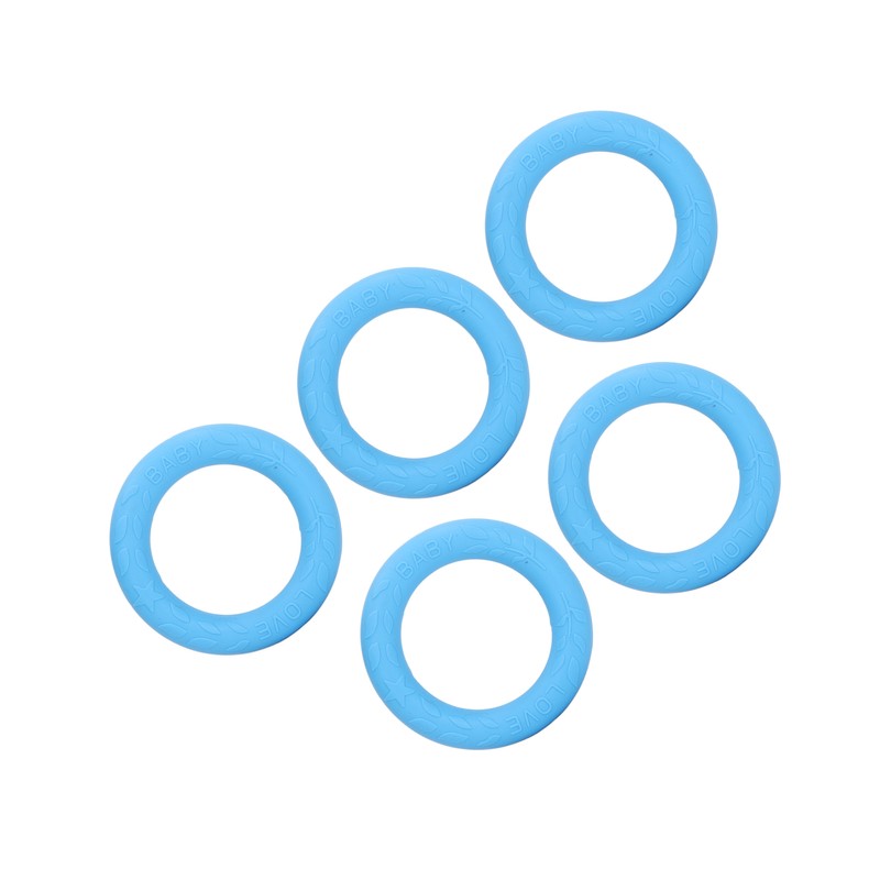 5pcs Baby Soft Silicone Teething Ring Toy Infant Safe Elastic