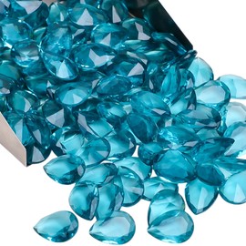 Crysmona Semi-Precious Blue Apetite Glass Gemstone- Rhinestones for Weddings Crafts Vase Fillers Jewels -Loose Glass Healing Crystals -Perfect for Crafting Unique Jewelry Designs Gift for Her (50 pcs)
