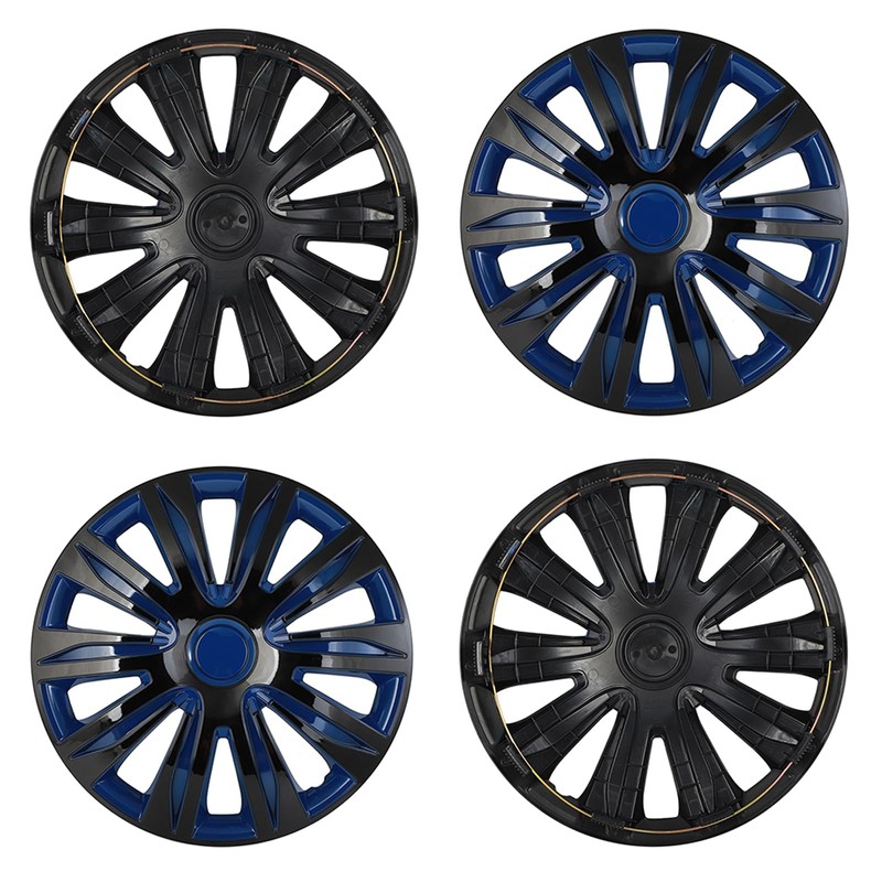 SCITOO 17 Inch 4 Pack Black & Blue Wheel Cover
