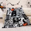 Halloween Black Gothic Throw Blanket Pumpkin Crow Festival Themed Blanket