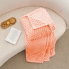 BEDELITE Jacquard Fleece Blanket Peach Pink 90x90IN