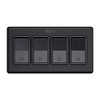 Leisure LED Modern Quadruple SPST On-Off Switch with Bezel, 12-Volt,