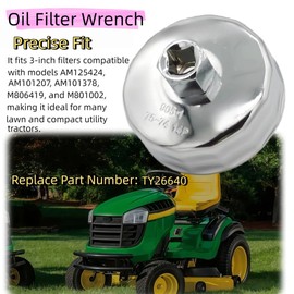 LZXQYMX TY26640 Oil Filter Wrench, 3-Inch Cap Style for Lawn Tractors Compatible with AM125424 AM101207
