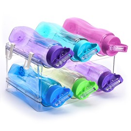 Generic Water Bottle Organizer Stackable and Bottle Storage 2 Tiers 6 Bottles Kitchen Cabinet Organizer Bottle Holder, Gym Bottle Holder, Large, Transparent