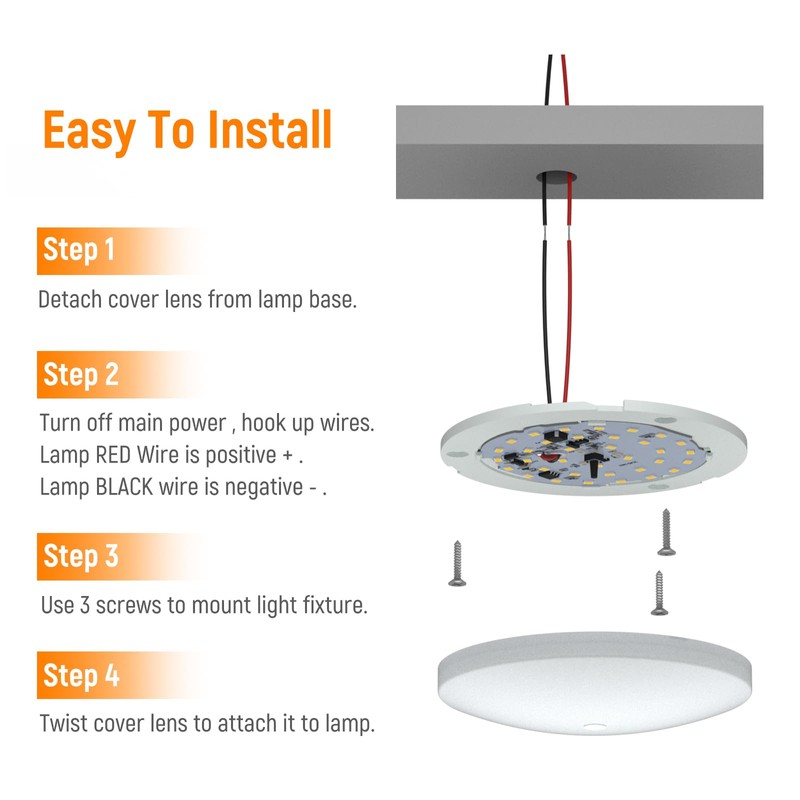 Obeaming 2 Pack RV Interior Ceiling Dome Light 4.5 Inch,