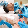 HOMESHOPA Disposable Vinyl Gloves, Blue 100Pcs Medium Powder Free, Latex