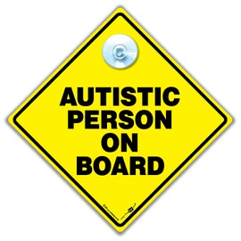 Autistic Person On Board Car Sign, Autistic Baby on Board Sign, Autistic Person Car Sign, Autism Sign, Autism Awareness Sign 14cm x 14cm