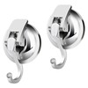 RIKONDA Silver Suction Cup Hooks - 2 Pack Waterproof Shower