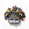 3D Resin Fridge Magnet New Orleans Mardi Gras Mask Unique