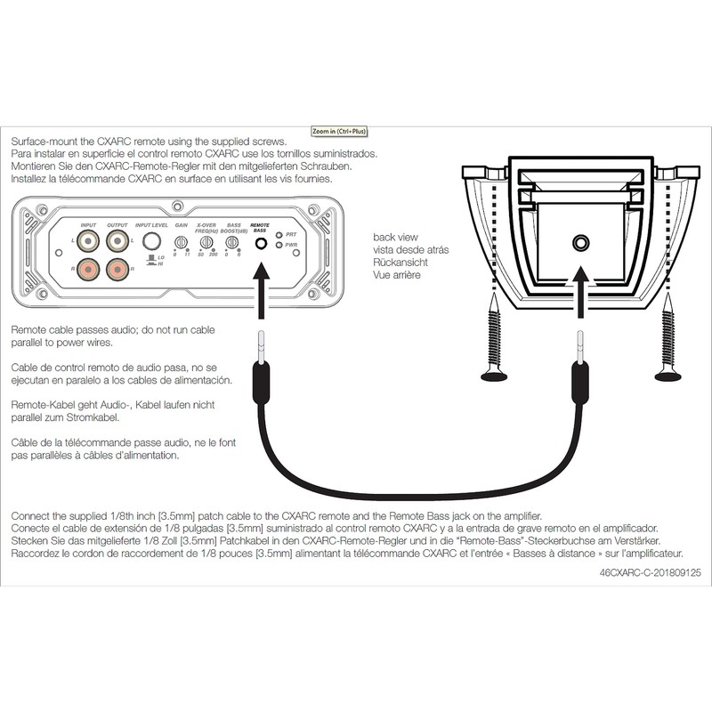 Kicker 46CXARC CXARC Remote Control for Kicker 46CX Series Amps