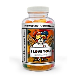 I Love You – Sweet Aid Jar with Gummies – Cute Romantic Gift for Him or Her – Anniversary, Valentine’s, Just Because Gift.