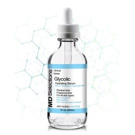 MD Selections Glycolic Hydrating Serum | Advanced Glycolic Acid Exfoliating Treatment | Ultra Hydrating | Flush out toxins & give your skin a radiant, healthy glow | 1 fl. oz.