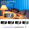 LED Mirror Electronic Clock Adjustable Brightness 6.7 Inch HD Digital