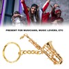 Saxophone Pendant Keychain, Portable, Funny Brass Miniature Saxophone Musical Instrument