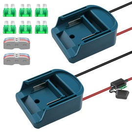 2 Pack Power Wheel for Makita 18V Battery Adapter, Power Wheels Battery Converter Kit with Fuses & 14AWG Wire & Control Switch Use for DIY Ride On Cars, Modified RC Toys, Rc Truck, Robotics