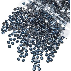 2800PCS 4mm Crystal Ink Blue Resin Rhinestones for Crafting Montana Blue Flatback Stones Bulk SS16 Non-Hotfix Diamonds Crystals Gems Charms for Nails Face Eyes Makeup Body Tumblers DIY Crafts