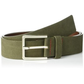 HUGO Square Buckle Suede Belt, spinach green, 42, Spinach Green, 42