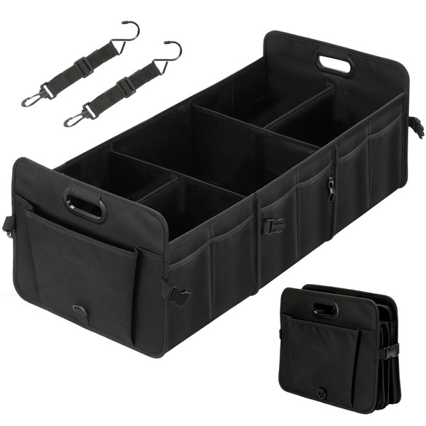 HealSmart Multi Compartments Trunk Organizer, 95L Waterproof 600D Oxford Polyester
