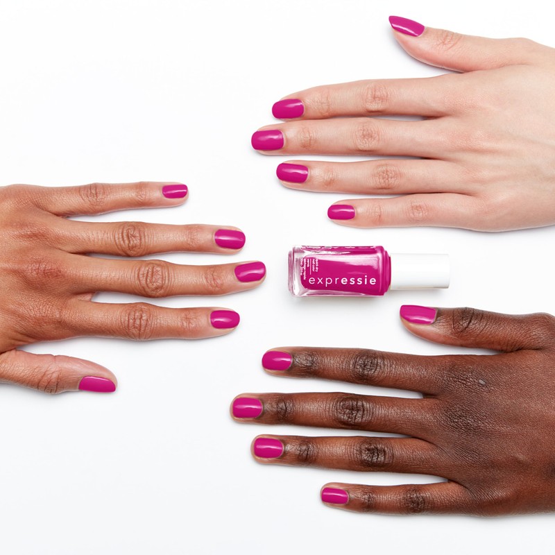 essie exprEssie quick dry nail polish, vegan, power moves, pink,