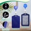 SHENLIU 60 Sets Name Badge Holders with Clip, Multicolor Leather