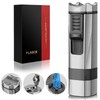 FLABOX Four Jet Flame Torch Lighter with Punch and Holder,