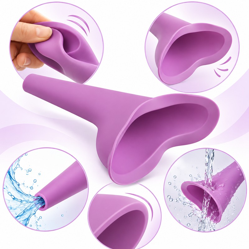 Portable Silicone Female Urinal Funnel – Reusable Stand-Up Peeing Device