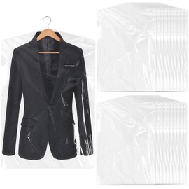 Voarge Pack of 20 Transparent Plastic Garment Bags, Dust Cover for Sink, Dust Cover for Wardrobe, Clothes Protection, Waterproof and Hanging (60 x 90)