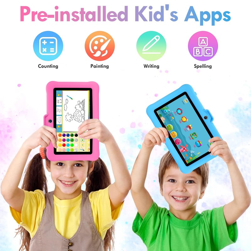 TABTIVI 7 Inch Android Kids Tablet, 8 (3+5) GB RAM,