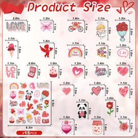 Qumenan 360 Pieces Valentines Foam Stickers Self-dhesive Heart Stickers for Arts Crafts Laptops Party Favors Decoration Home Cards DIY Supplies
