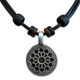 HANA LIMA Leather Necklace Mandala Men Women Surfer Necklace Surfer Necklace Surfer Jewellery, Leather Wood Leather Wood coconut, 0