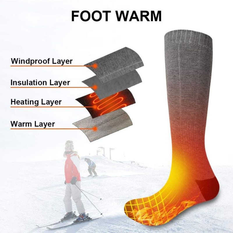 Outdoor Electric Heating Socks Rechargeable Heating Foot Warming Socks Temperature