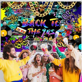 90s Party Decorations Banner Backdrop, Large Banner 90s House Hip Hop Party Decorations Supplies, 90s Theme Sign Poster Room Decor Background Decor 72X44 Inch