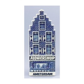 Souvenir Magnet Canals House Flowershop Amsterdam 11.5 x 4.5 cm Flower Shop Delft Blue Holland Maritime Fridge Magnet Figure Decoration GMTX 16786