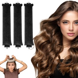 Pack of 3 Heat-Free Curlers, Curls Without Heat, Curlers Overnight with Hooks, Curlers for Sleeping, Curls Overnight for Long and Medium Hair
