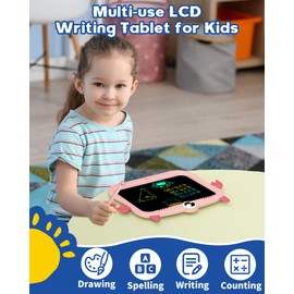 bravokids LCD Writing Tablet for Kids 8.5 Inch, Colorful Doodle Board Drawing Pad Tablet, Christmas Birthday Gifts Educational and Learning Toys for 3 4 5 6 7 8 Years Old Girls Boys (Pink)