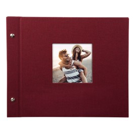 Goldbuch Photo Album Trend, Bella Vista, 30 x 25 cm, 40 Black Pages with Glassine Dividers, Extensible, Linen, Bordeaux, 26972