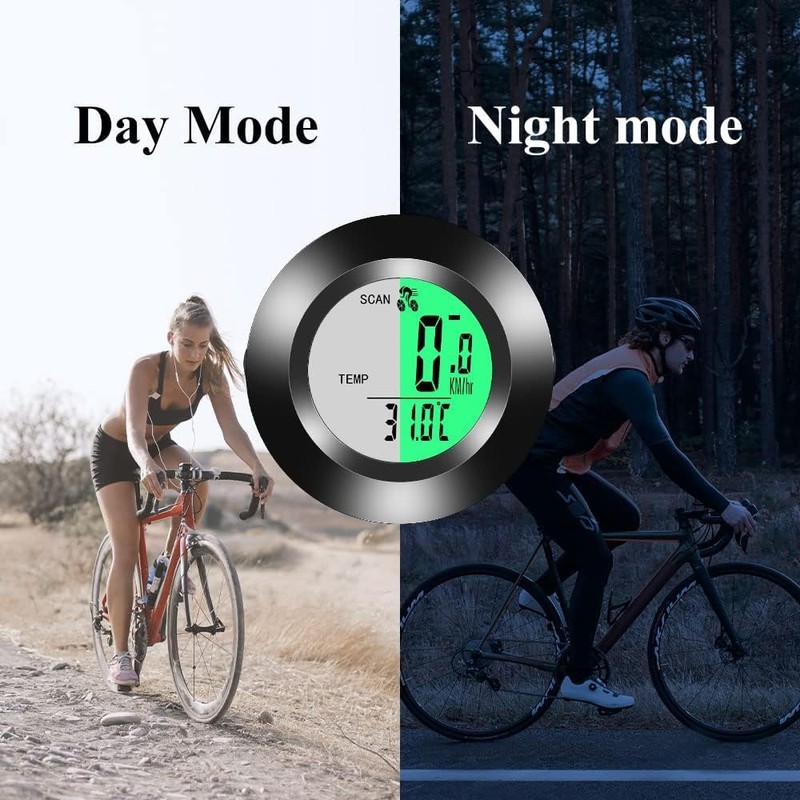 Hsthe Sea Waterproof Bicycle Computer Speedometer 3-Colour LCD Backlight Multifunctional