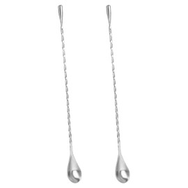 KTOJOY 2 Pack Bar Spoon Cocktail Mixing Spoon – 12'' Long Stainless Steel Cocktail Stirrers with Polished Surface