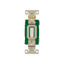 Eaton Arrow Hart 3032W 30 Amp Industrial Grade Toggle Switch, #14-10 AWG, 30A, Flush, 120/277V, Back and Side Screw, White