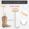Moxweyeni 2 Pcs Boot Pulls with Handle Boot Hooks Long